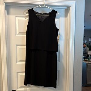 Chic Black Layered Midi Dress